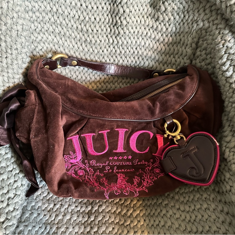 Brown Velvet Juicy Couture Boho bag